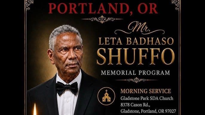 In Loving Memory of Mr. Leta Badhaso Shuffo, Memorial Service – Portland, Oregon | May 28, 2026
